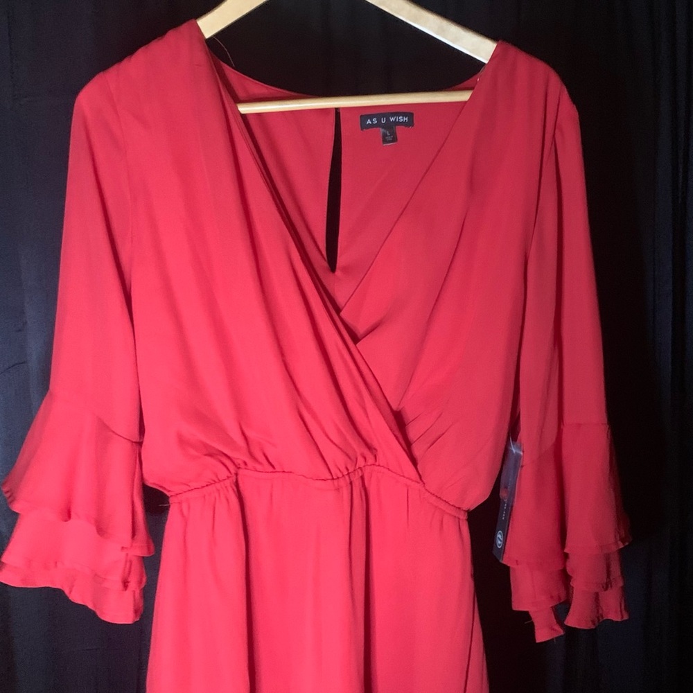 AS U WISH Red Romper